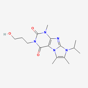 molecular formula C16H23N5O3 B2627761 2-(3-Hydroxypropyl)-4,7,8-trimethyl-6-propan-2-ylpurino[7,8-a]imidazole-1,3-dione CAS No. 878734-79-3