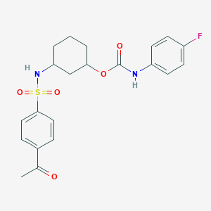 3-(4-Acetylphenylsulfonamido)cyclohexyl (4-fluorophenyl)carbamate