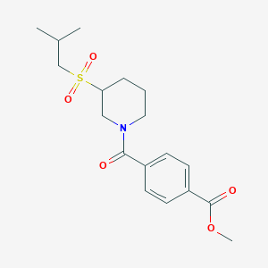 molecular formula C18H25NO5S B2627785 Methyl 4-[3-(2-methylpropanesulfonyl)piperidine-1-carbonyl]benzoate CAS No. 2097934-72-8