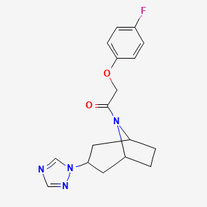molecular formula C17H19FN4O2 B2627787 1-((1R,5S)-3-(1H-1,2,4-triazol-1-yl)-8-azabicyclo[3.2.1]octan-8-yl)-2-(4-fluorophenoxy)ethan-1-one CAS No. 2319809-69-1