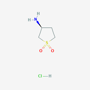 molecular formula C4H10ClNO2S B2627800 (S)-3-Aminotetrahydrothiophene 1,1-dioxide hydrochloride CAS No. 935455-28-0