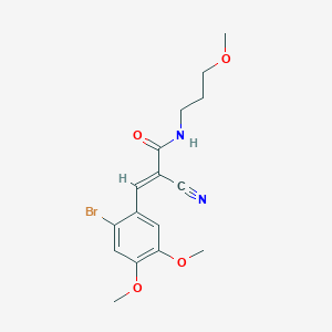 molecular formula C16H19BrN2O4 B2627822 (E)-3-(2-bromo-4,5-dimethoxyphenyl)-2-cyano-N-(3-methoxypropyl)prop-2-enamide CAS No. 364785-01-3