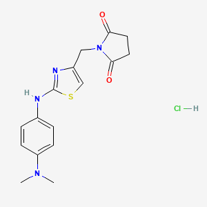 molecular formula C16H19ClN4O2S B2627826 1-((2-((4-(二甲氨基)苯基)氨基)噻唑-4-基)甲基)吡咯烷-2,5-二酮盐酸盐 CAS No. 2034274-28-5