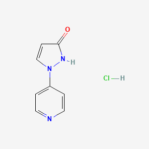 molecular formula C8H8ClN3O B2627827 1-(pyridin-4-yl)-2,3-dihydro-1H-pyrazol-3-one hydrochloride CAS No. 2193065-93-7