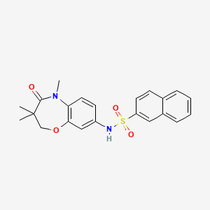 molecular formula C22H22N2O4S B2627829 N-(3,3,5-trimethyl-4-oxo-2,3,4,5-tetrahydrobenzo[b][1,4]oxazepin-8-yl)naphthalene-2-sulfonamide CAS No. 922093-22-9