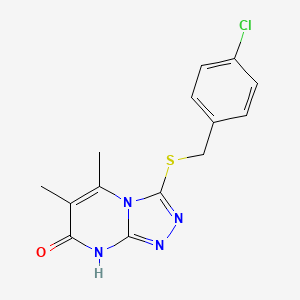 3-((4-chlorobenzyl)thio)-5,6-dimethyl-[1,2,4]triazolo[4,3-a]pyrimidin-7(8H)-one