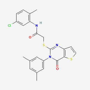 molecular formula C23H20ClN3O2S2 B2627838 N-(5-氯-2-甲基苯基)-2-{[3-(3,5-二甲基苯基)-4-氧代-3,4-二氢噻吩并[3,2-d]嘧啶-2-基]硫代}乙酰胺 CAS No. 1260948-50-2