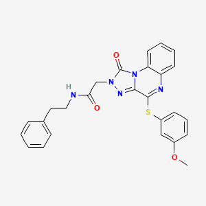 2-(4-((3-methoxyphenyl)thio)-1-oxo-[1,2,4]triazolo[4,3-a]quinoxalin-2(1H)-yl)-N-phenethylacetamide