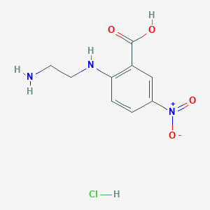 molecular formula C9H12ClN3O4 B2627846 2-(2-Aminoethylamino)-5-nitrobenzoic acid;hydrochloride CAS No. 148819-39-0