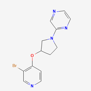 molecular formula C13H13BrN4O B2627849 2-[3-(3-Bromopyridin-4-yl)oxypyrrolidin-1-yl]pyrazine CAS No. 2380099-89-6