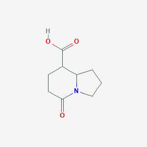 molecular formula C9H13NO3 B2627853 5-Oxo-2,3,6,7,8,8a-hexahydro-1H-indolizine-8-carboxylic acid CAS No. 1494234-71-7