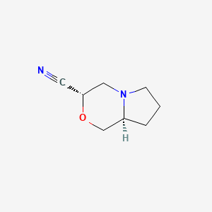 molecular formula C8H12N2O B2627854 (3S,8aS)-3,4,6,7,8,8a-六氢-1H-吡咯并[2,1-c][1,4]恶嗪-3-腈 CAS No. 1333493-11-0