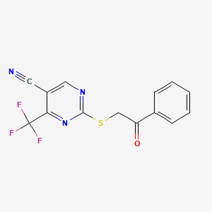 2-[(2-Oxo-2-phenylethyl)sulfanyl]-4-(trifluoromethyl)-5-pyrimidinecarbonitrile