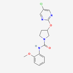 molecular formula C16H17ClN4O3 B2627867 3-((5-chloropyrimidin-2-yl)oxy)-N-(2-methoxyphenyl)pyrrolidine-1-carboxamide CAS No. 2034394-76-6