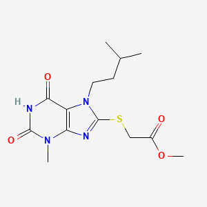 [3-Methyl-7-(3-methyl-butyl)-2,6-dioxo-2,3,6,7-tetrahydro-1H-purin-8-ylsulfanyl]-acetic acid methyl ester