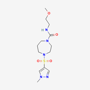 molecular formula C13H23N5O4S B2627873 N-(2-methoxyethyl)-4-((1-methyl-1H-pyrazol-4-yl)sulfonyl)-1,4-diazepane-1-carboxamide CAS No. 2034489-21-7