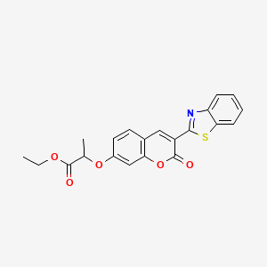 molecular formula C21H17NO5S B2627884 ethyl 2-{[3-(1,3-benzothiazol-2-yl)-2-oxo-2H-chromen-7-yl]oxy}propanoate CAS No. 314745-64-7