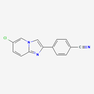 molecular formula C14H8ClN3 B2627892 4-(6-Chloroimidazo[1,2-a]pyridin-2-yl)benzonitrile CAS No. 118000-64-9