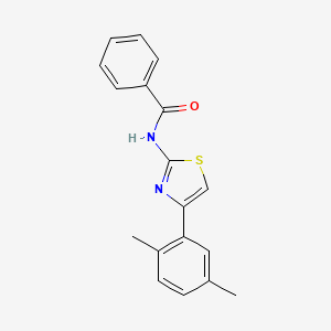 molecular formula C18H16N2OS B2627894 N-[4-(2,5-二甲基苯基)-1,3-噻唑-2-基]苯甲酰胺 CAS No. 312922-89-7