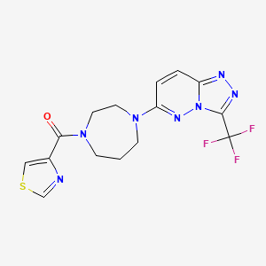 molecular formula C15H14F3N7OS B2627901 1,3-Thiazol-4-yl-[4-[3-(trifluoromethyl)-[1,2,4]triazolo[4,3-b]pyridazin-6-yl]-1,4-diazepan-1-yl]methanone CAS No. 2380175-79-9
