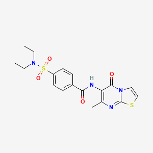 molecular formula C18H20N4O4S2 B2627906 4-(N,N-diethylsulfamoyl)-N-(7-methyl-5-oxo-5H-thiazolo[3,2-a]pyrimidin-6-yl)benzamide CAS No. 942003-71-6
