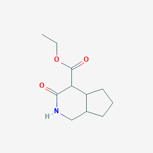 molecular formula C11H17NO3 B2627909 ethyl 3-oxooctahydro-1H-cyclopenta[c]pyridine-4-carboxylate CAS No. 313343-42-9