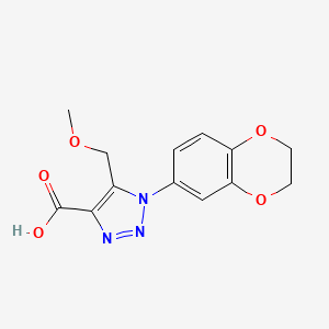 molecular formula C13H13N3O5 B2627912 1-(2,3-dihydro-1,4-benzodioxin-6-yl)-5-(methoxymethyl)-1H-1,2,3-triazole-4-carboxylic acid CAS No. 1338653-91-0