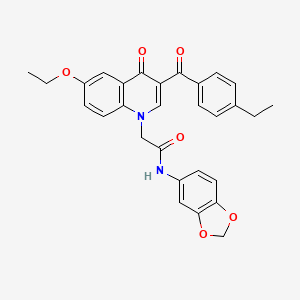 N-1,3-benzodioxol-5-yl-2-[6-ethoxy-3-(4-ethylbenzoyl)-4-oxoquinolin-1(4H)-yl]acetamide