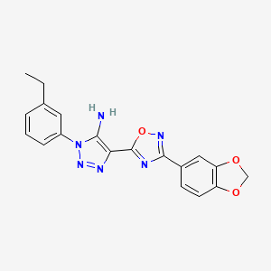 molecular formula C19H16N6O3 B2627922 4-[3-(2H-1,3-苯并二氧杂环-5-基)-1,2,4-恶二唑-5-基]-1-(3-乙基苯基)-1H-1,2,3-三唑-5-胺 CAS No. 892763-43-8