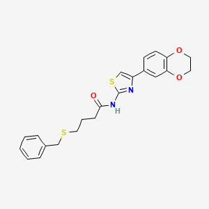 4-(benzylthio)-N-(4-(2,3-dihydrobenzo[b][1,4]dioxin-6-yl)thiazol-2-yl)butanamide