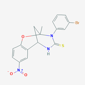 molecular formula C17H14BrN3O3S B2627926 3-(3-溴苯基)-2-甲基-8-硝基-2,3,5,6-四氢-4H-2,6-甲烷-1,3,5-苯并恶二唑环辛-4-硫酮 CAS No. 1794837-89-0