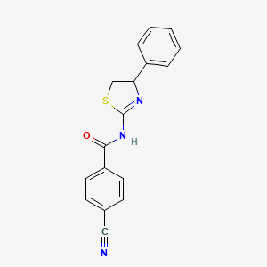 molecular formula C17H11N3OS B2627927 4-cyano-N-(4-phenylthiazol-2-yl)benzamide CAS No. 313662-30-5