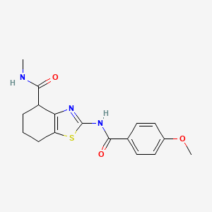 molecular formula C17H19N3O3S B2627928 2-(4-methoxybenzamido)-N-methyl-4,5,6,7-tetrahydrobenzo[d]thiazole-4-carboxamide CAS No. 941879-70-5