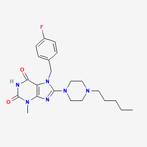 7-(4-fluorobenzyl)-3-methyl-8-(4-pentylpiperazin-1-yl)-1H-purine-2,6(3H,7H)-dione