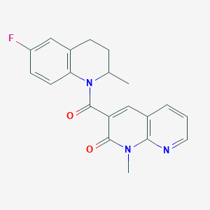 3-(6-fluoro-2-methyl-1,2,3,4-tetrahydroquinoline-1-carbonyl)-1-methyl-1,8-naphthyridin-2(1H)-one