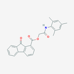 molecular formula C25H21NO4 B262795 2-(mesitylamino)-2-oxoethyl 9-oxo-9H-fluorene-1-carboxylate 