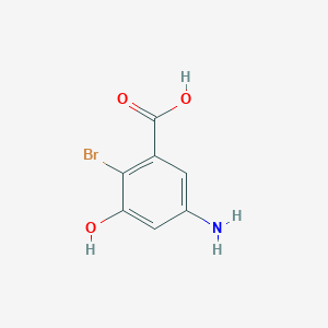 molecular formula C7H6BrNO3 B2627964 5-氨基-2-溴-3-羟基苯甲酸 CAS No. 1025127-27-8