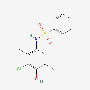 molecular formula C14H14ClNO3S B2627991 N-(3-chloro-4-hydroxy-2,5-dimethylphenyl)benzenesulfonamide CAS No. 314751-55-8