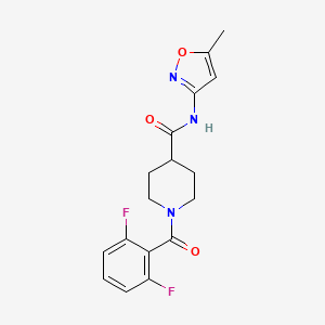 molecular formula C17H17F2N3O3 B2628005 1-(2,6-difluorobenzoyl)-N-(5-methylisoxazol-3-yl)piperidine-4-carboxamide CAS No. 1226450-01-6