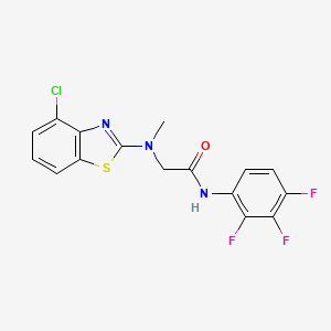 molecular formula C16H11ClF3N3OS B2628009 2-((4-chlorobenzo[d]thiazol-2-yl)(methyl)amino)-N-(2,3,4-trifluorophenyl)acetamide CAS No. 1396635-50-9