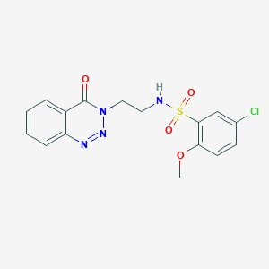 molecular formula C16H15ClN4O4S B2628018 5-chloro-2-methoxy-N-(2-(4-oxobenzo[d][1,2,3]triazin-3(4H)-yl)ethyl)benzenesulfonamide CAS No. 1903433-52-2