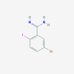molecular formula C7H6BrIN2 B2628021 5-Bromo-2-iodobenzenecarboximidamide CAS No. 1260812-88-1
