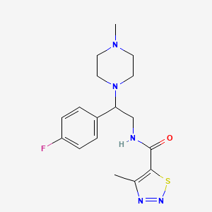 molecular formula C17H22FN5OS B2628032 N-(2-(4-fluorophenyl)-2-(4-methylpiperazin-1-yl)ethyl)-4-methyl-1,2,3-thiadiazole-5-carboxamide CAS No. 1323792-72-8