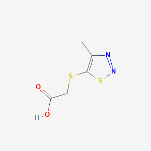 molecular formula C5H6N2O2S2 B2628046 2-[(4-Methyl-1,2,3-thiadiazol-5-yl)sulfanyl]acetic acid CAS No. 338408-38-1