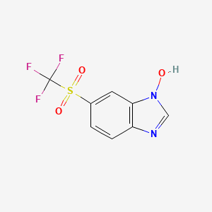 molecular formula C8H5F3N2O3S B2628053 6-trifluoromethanesulfonyl-1H-1,3-benzodiazol-1-ol CAS No. 730992-59-3