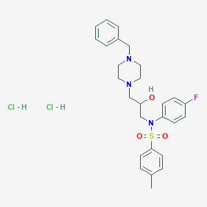 molecular formula C27H34Cl2FN3O3S B2628069 N-(3-(4-benzylpiperazin-1-yl)-2-hydroxypropyl)-N-(4-fluorophenyl)-4-methylbenzenesulfonamide dihydrochloride CAS No. 1216446-36-4
