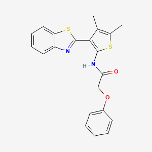 molecular formula C21H18N2O2S2 B2628077 N-(3-(苯并[d]噻唑-2-基)-4,5-二甲基噻吩-2-基)-2-苯氧基乙酰胺 CAS No. 886960-51-6