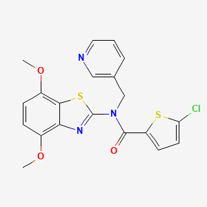 molecular formula C20H16ClN3O3S2 B2628080 5-氯-N-(4,7-二甲氧基苯并[d]噻唑-2-基)-N-(吡啶-3-基甲基)噻吩-2-甲酰胺 CAS No. 895431-75-1