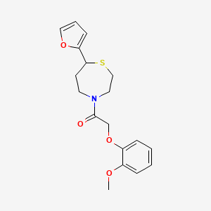 molecular formula C18H21NO4S B2628084 1-(7-(呋喃-2-基)-1,4-噻氮杂环-4-基)-2-(2-甲氧基苯氧基)乙酮 CAS No. 1795450-68-8