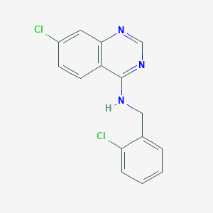molecular formula C15H11Cl2N3 B2628090 7-氯-N-[(2-氯苯基)甲基]喹唑啉-4-胺 CAS No. 477862-04-7